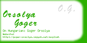 orsolya goger business card